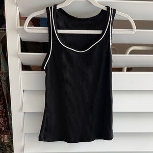 Black Ribbed Tank Top